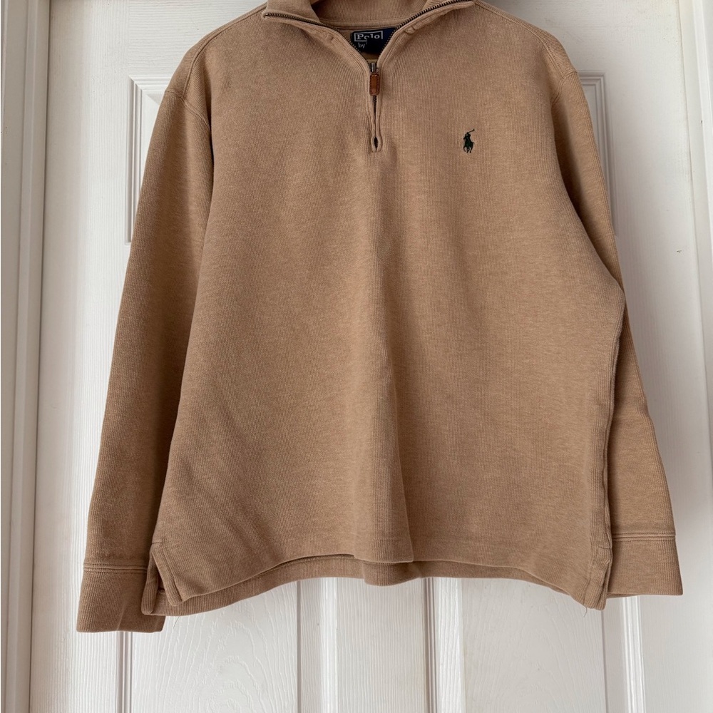 Ralph Lauren Camel Quarter-Zip Pullover